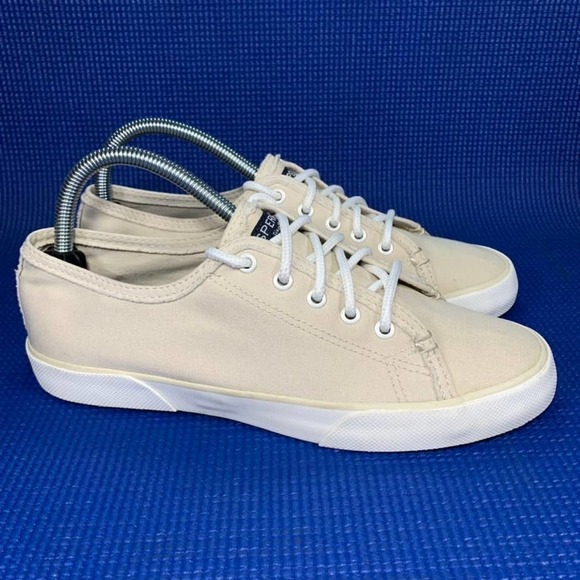 SPERRY TOP-SIDER PIER VIEW FRAY Women`s Size 8.5 Beige Canvas Shoes STS83361 - Picture 3 of 8